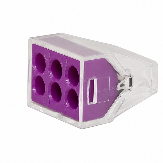 Transparent wire connector Push-in 6x2.5 mm²