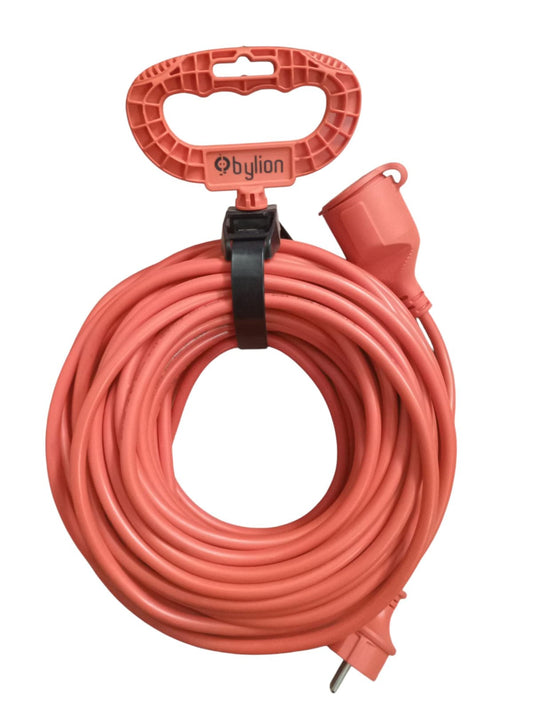 15 m extension cable with plug, Schuko type, 15 m long