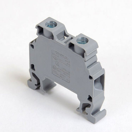 ONKA 6mm2 Screw Rail Connector Terminal Block DIN Rail Terminal, 2 Wires, Gray, 1010032