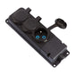 3x socket, French E type, triple "rubber" black socket with hermetic cover IP44 250V, 16A, 2P+Z, 3KMP-E, Bylion