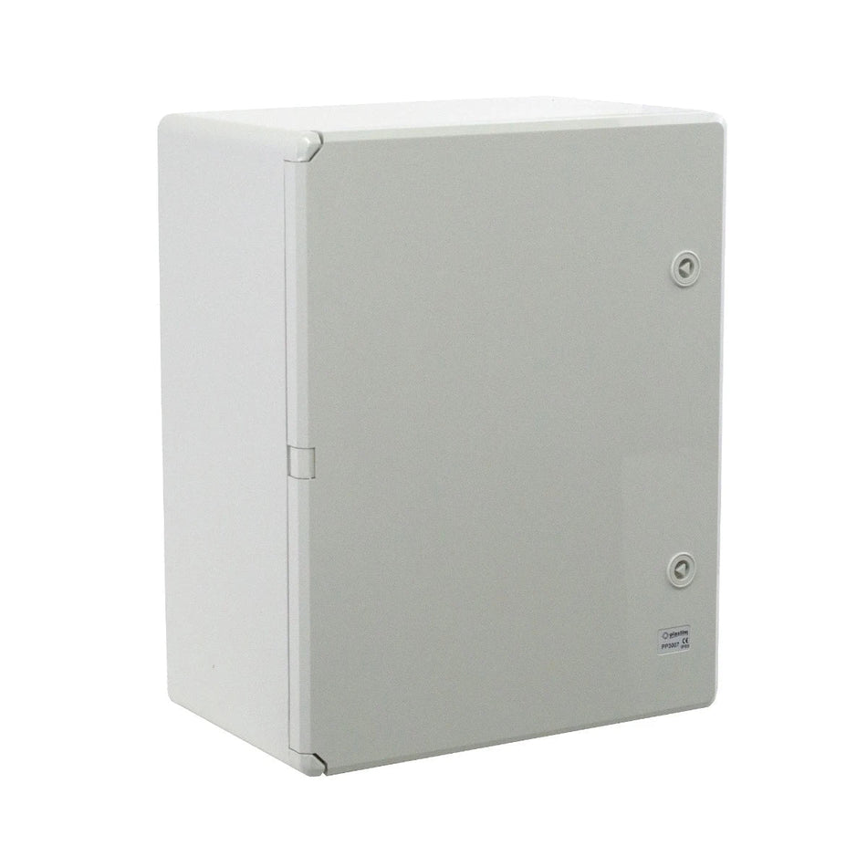Plastmasas sadalītājs pelēkas durvis 350x500x190mm IP65 PP3006 (P-BOX 3550)