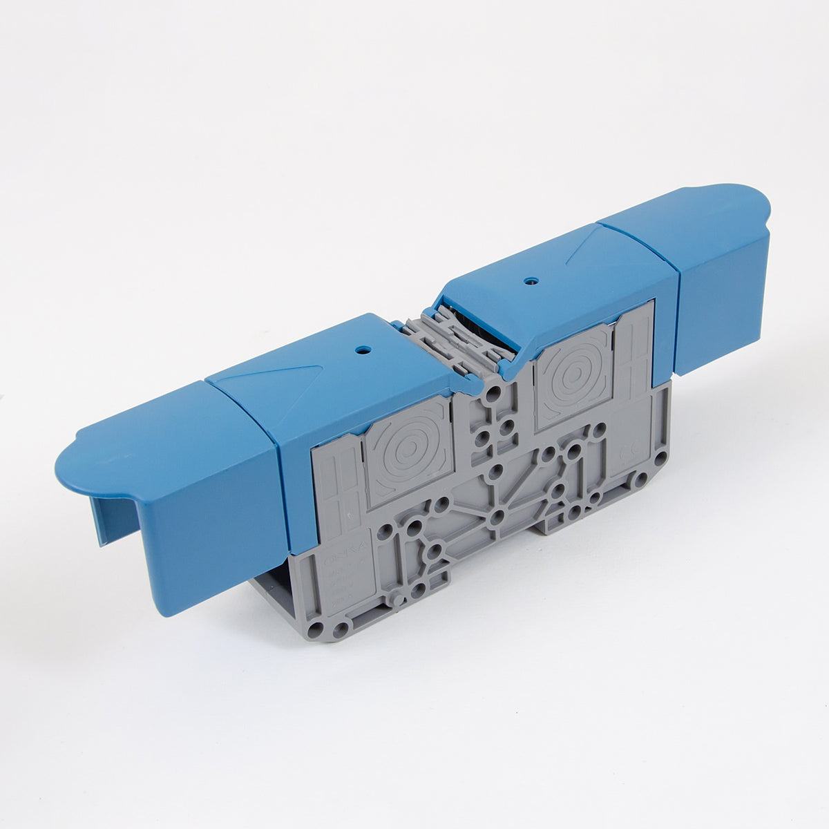 ONKA 120mm2 M10 Screw rail connector, DIN rail terminal with protective cap, blue, 1030076