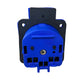 Hermētiska kontaktligzda 2P+Z, 230/220V, ar zemējumu, IP44, ar atloku, zila, 250V Schuko
