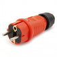 Orange rubber plug IP54, for cable, double earthing, 2P+Z, REF-O, 16 amps 250 volts, manufacturer Bylion