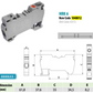 ONKA 6mm2 hybrid screw/spring rail connector terminal block DIN rail terminal block, 2 wires, gray, 1040012