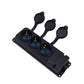 Triple "rubber" black socket with hermetic cover IP44 250V, 16A, SCHUKO 2P+Z, 3KMP-F, Bylion