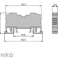 ONKA 10mm2 atsperu sliedes savienotājs, DIN sliedes savienotājs, 2 vadu, pelēks, 1020044