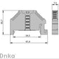 ONKA Spraudnis, gala kronšteins, universāls kronšteins (atsperu un skrūvju termināļu blokam ) , 1060002