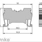 ONKA 4mm2 atsperu sliedes savienotājs, DIN sliedes savienotājs, 2 vadu, pelēks, 1020024