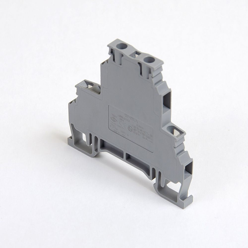ONKA 2.5 mm2, 2-level screw rail connector terminal block DIN rail terminal block, 4-wire, gray, 1010332