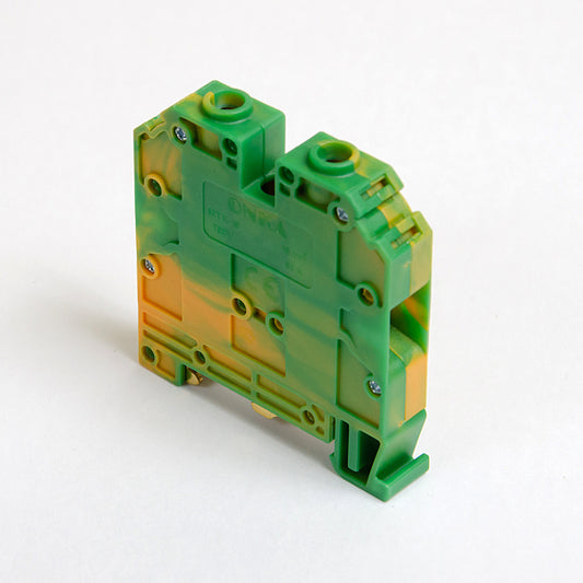 ONKA 35mm2 PE Skrūvju sliedes savienotāju termināļu bloks DIN sliedes terminālis 2-vadu, pelēks, 1010225