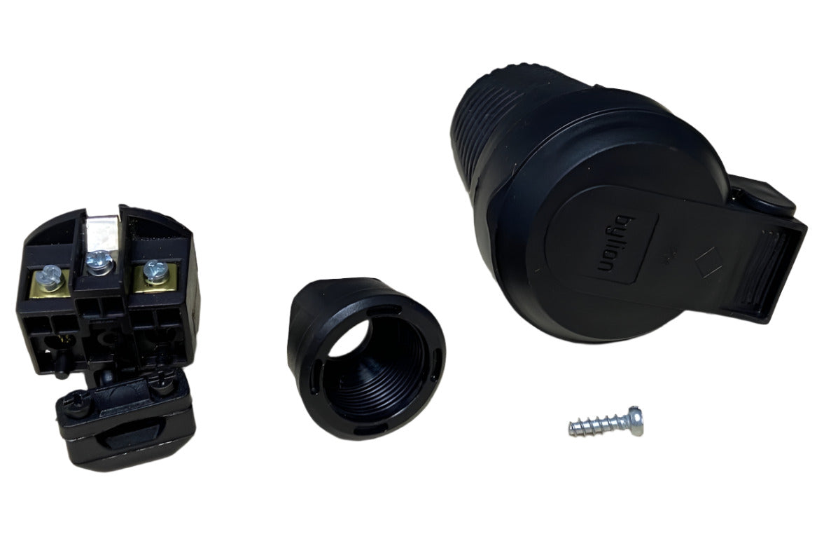 Rubber socket with flange, IP54, 16A 250V with French grounding standard (Pin), Bylion