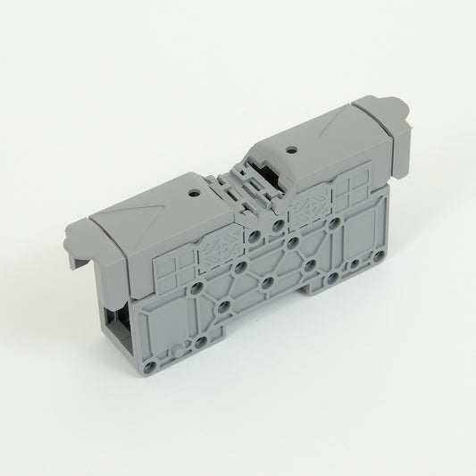 ONKA 50mm2 M8 Screw rail connector, DIN rail terminal with protective cap, gray, 1030031, 1030031
