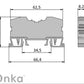 ONKA 6mm2 atsperu sliedes savienotājs, DIN sliedes savienotājs, 2 vadu, pelēks, 1020034