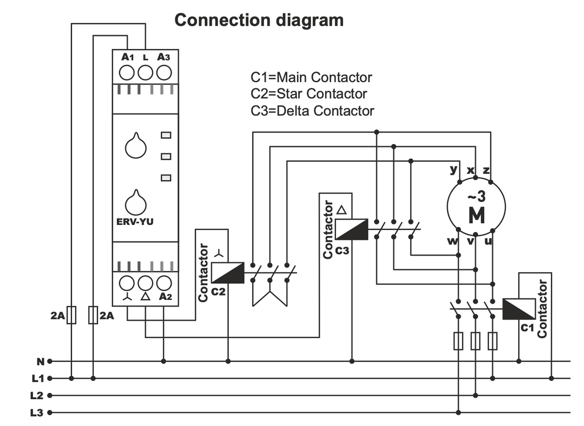 Automatic star-delta switch / star-delta time relay