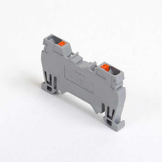 ONKA 2.5mm2 spring rail connector, DIN rail terminal, 2 wires, gray, 1020013