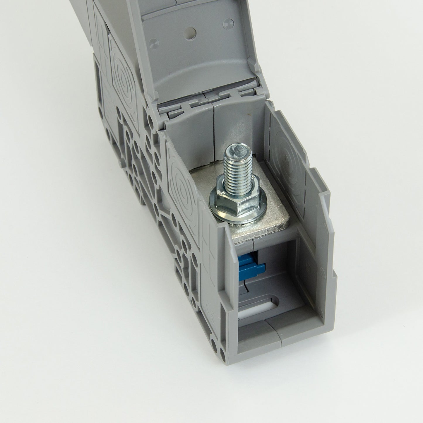 ONKA 120mm2 M10 Screw rail connector, DIN rail terminal with protective cap, gray, 1030073