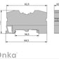 ONKA 10mm2 PE atsperu sliedes savienotājs, DIN sliedes spaile, 2 vadi, pelēks, 1020300
