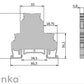 ONKA 2.5 mm2, 2-level screw rail connector terminal block DIN rail terminal block, 4-wire, gray, 1010332