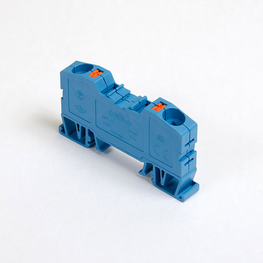 ONKA 10mm2 atsperu sliedes savienotāju termināļu bloks DIN sliedes terminālis, 2 vadi, zils, 1020047