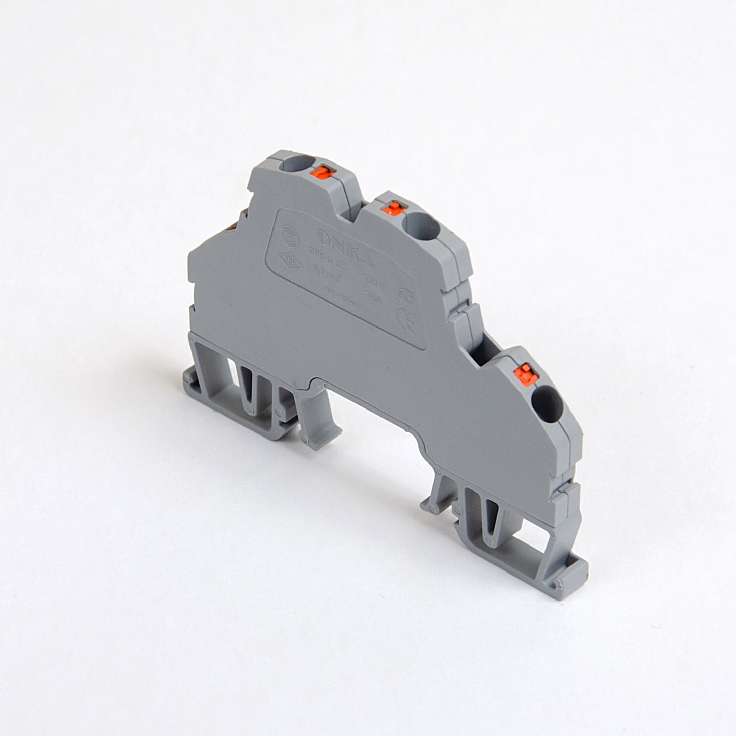 ONKA 2.5 mm2, 2-level spring rail connector terminal block, DIN rail terminal block, 4 wires, gray, 1020379