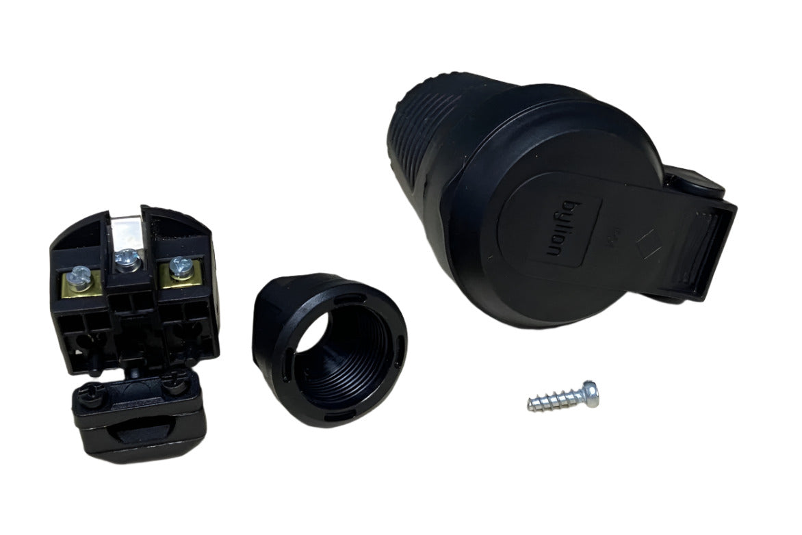 Hermētiska melna gumijas kontaktligzda IP54 ar atloku 2P+Z 16A 250V SCHUKO RDP-F Bylion