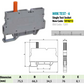 ONKA 6mm2 Screw rail connector terminal block with test terminal on DIN rail, 2 wires, gray, 1010213