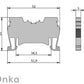 ONKA 1.5mm2 spring rail connector, DIN rail terminal, 2-wire, gray, 1020002