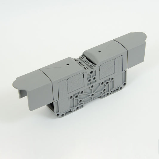 ONKA 120mm2 M10 Skrūvju sliedes savienotājs, DIN sliedes terminālis ar aizsargvāciņu, pelēks, 1030073