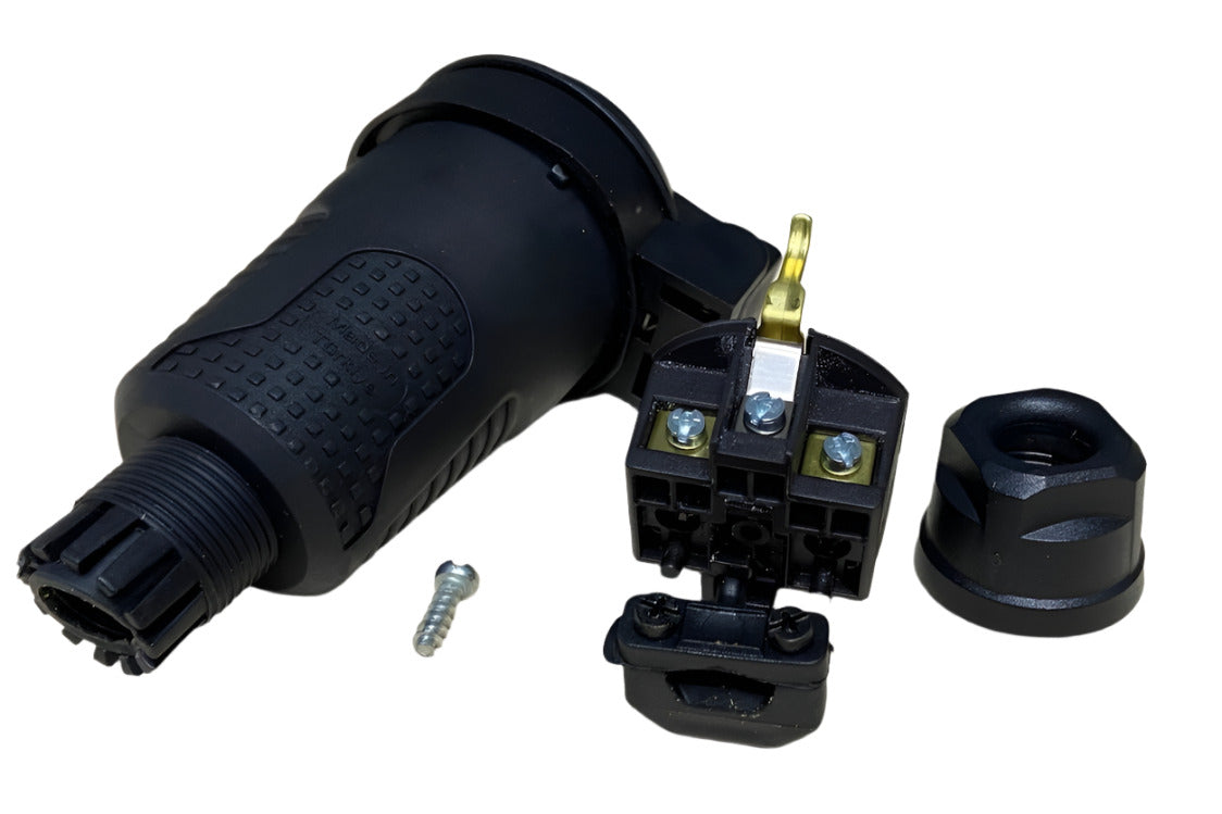 Hermētiska melna gumijas kontaktligzda IP54 ar atloku 2P+Z 16A 250V SCHUKO RDP-F Bylion