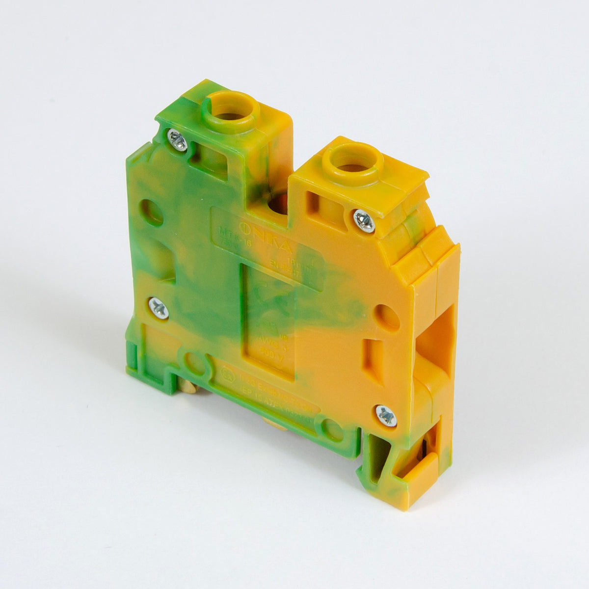ONKA 16mm2 PE Screw rail connector terminal block DIN rail terminal, 2 wires, gray, 1010532