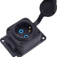 Melna "gumijas" kontaktligzda 250V, 16A, IP44, SCHUKO 2P+Z, 1KMP-F, Bylion