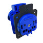 Hermētiska kontaktligzda 2P+Z, 230/220V, ar zemējumu, IP44, ar atloku, zila, 250V Schuko