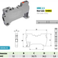 ONKA 2.5 mm2 hybrid screw/spring rail terminal block DIN rail terminal block, 2 wires, gray, 1040002