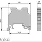 ONKA 4mm2 PE Skrūvju sliedes savienotāju termināļu bloks DIN sliedes terminālis, 2 vadi, pelēks, 1010220
