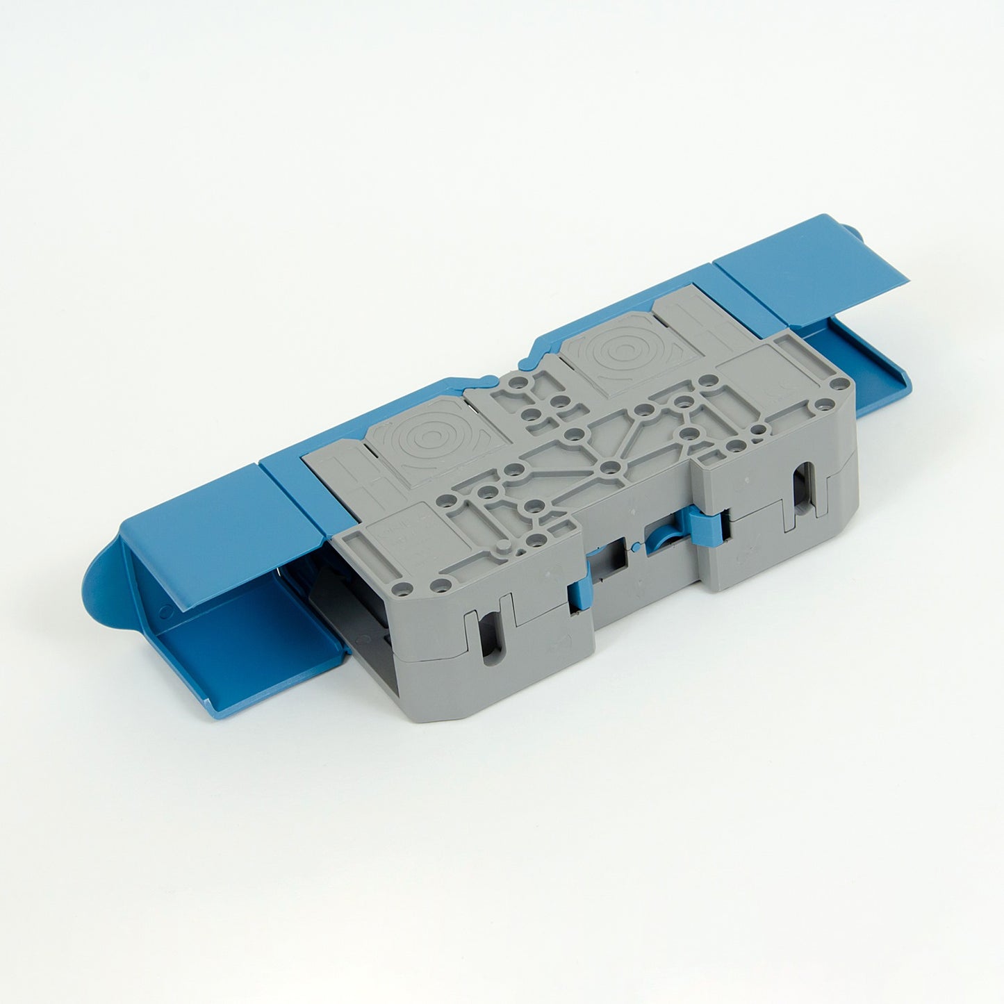 ONKA 150mm2 M12 Screw rail connector, DIN rail terminal with protective cap, blue, 1030091