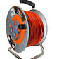 Professional metal reel with copper cable 3x2.5 mm2, IP44, with overload protection, current 16 A, Schuko type with 4 sockets, length 50 m, cable color: orange.