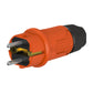 Orange rubber plug IP54, for cable, double earthing, 2P+Z, REF-O, 16 amps 250 volts, manufacturer Bylion