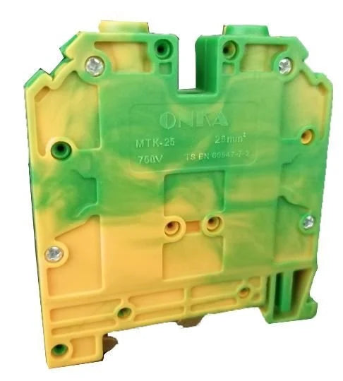 ONKA 16mm2 PE Screw rail connector terminal block DIN rail terminal, 2 wires, gray, 1010223
